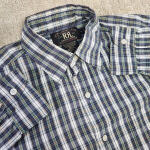 RRL Double RL Ralph Lauren Shirt Men Small Indian Madres Plaid Button Up Pocket